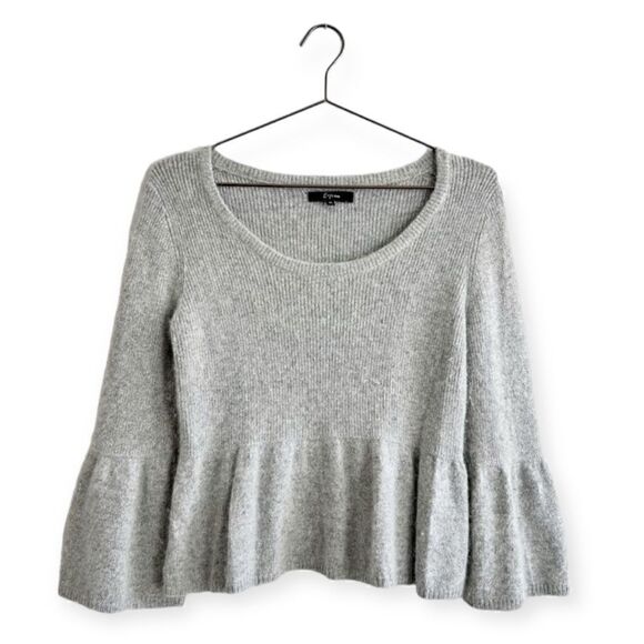 Express Ribbed Angora Wool Blend Crop Sweater Sz M - Picture 1 of 4
